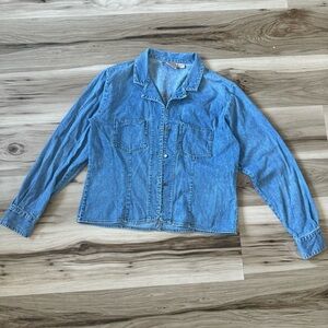 Woolrich Denim Jacket Button Front 90s Vintage Women’s Medium Classic Blue Denim